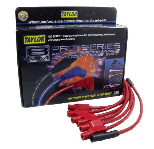 Taylor Cable Products 74248 8mm Spiro-Pro custom 6 cyl red