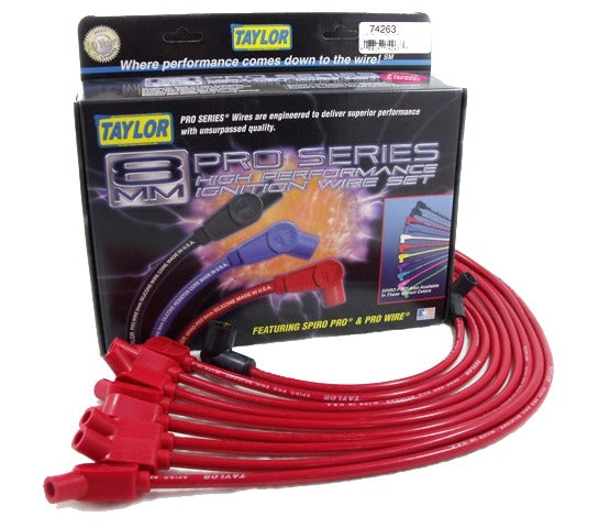 Taylor Cable Products 74263 8mm Spiro-Pro custom 8 cyl red