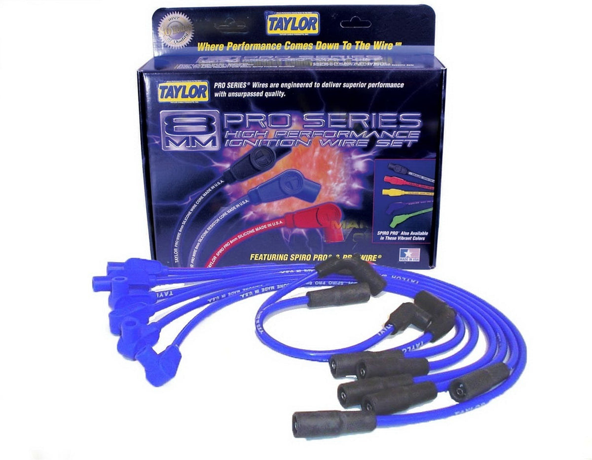 Taylor Cable Products 74635 8mm Spiro-Pro custom 6 cyl blue