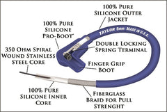 Taylor Cable Products 74639 8mm Spiro-Pro custom 8 cyl blue