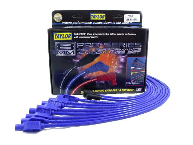 Taylor Cable Products 74651 8mm Spiro-Pro custom 8 cyl blue