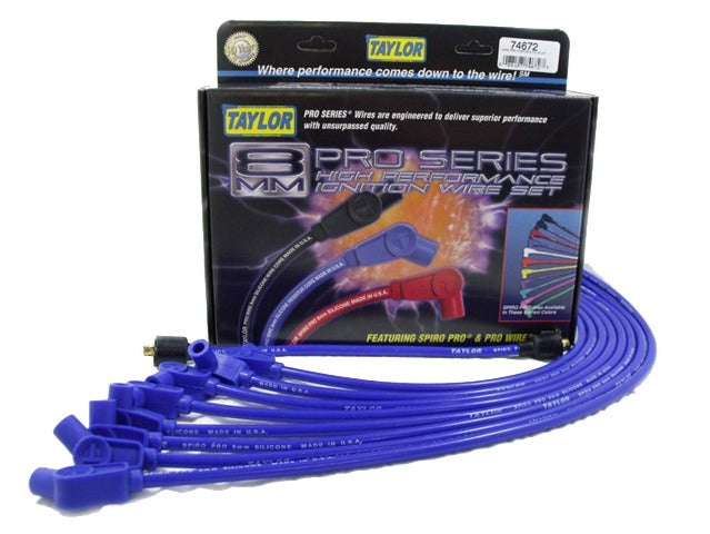 Taylor Cable Products 74672 8mm Spiro-Pro custom 8 cyl blue