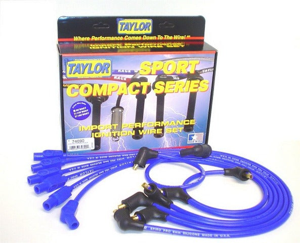 Taylor Cable Products 74690 8mm Spiro-Pro custom 6 cyl blue