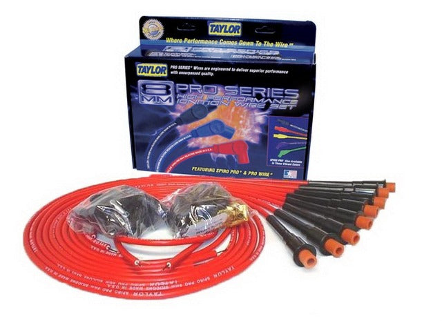 Taylor Cable Products 75289 8mm Spiro-Pro 8 cyl univ Hemi red