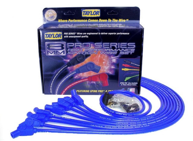 Taylor Cable Products 76632 8mm race fit Spiro-Pro blue