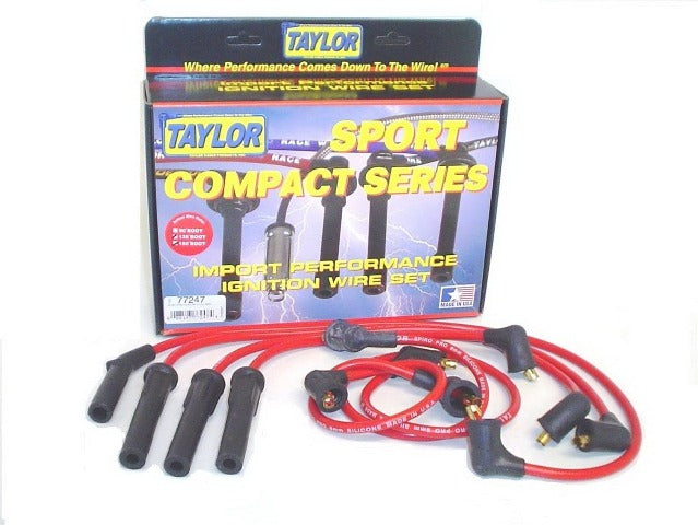 Taylor Cable Products 77247 8mm Spiro-Pro custom 4 cyl red