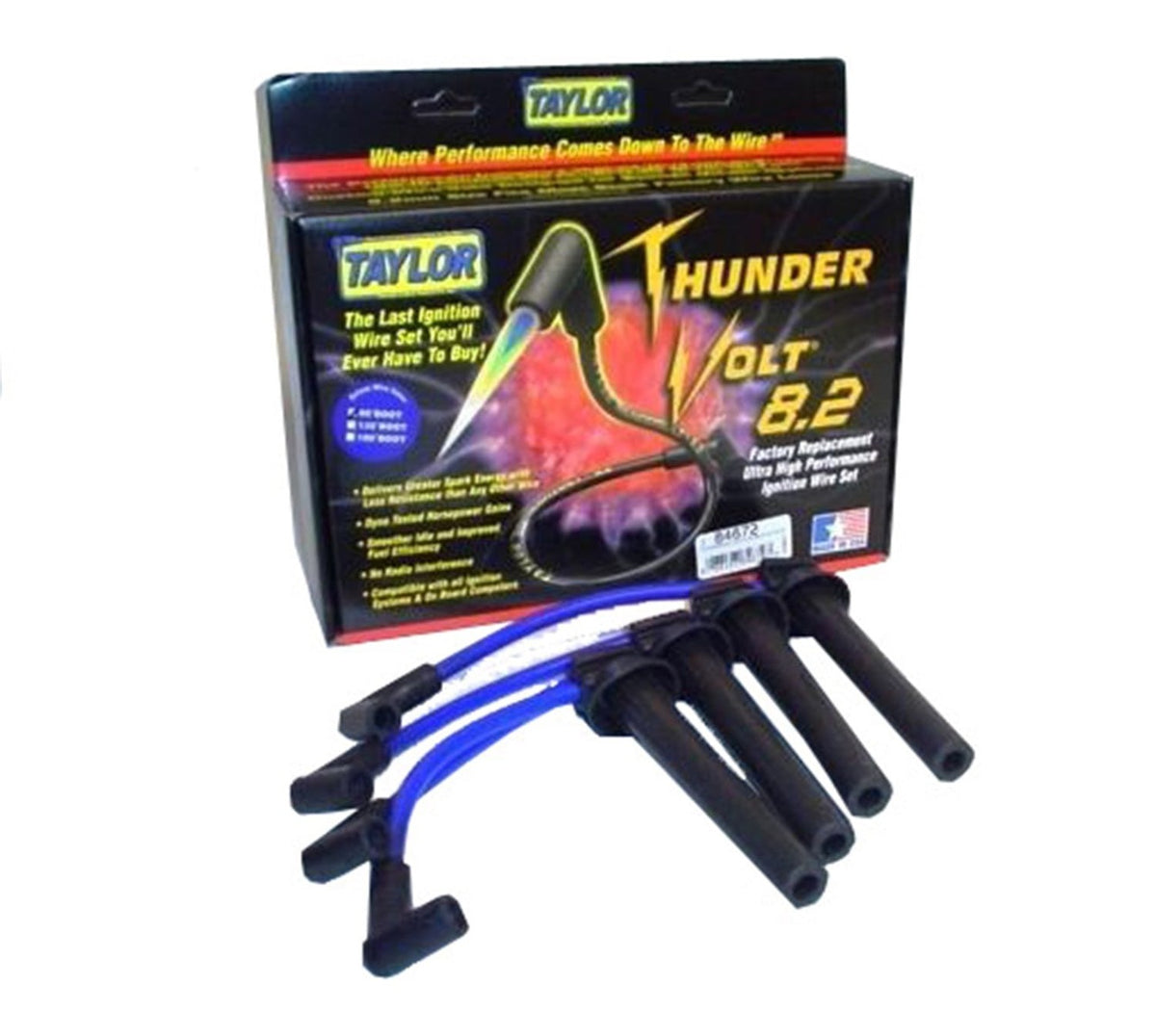 Taylor Cable Products 84672 Thundervolt 8.2 custom 8 cyl blue