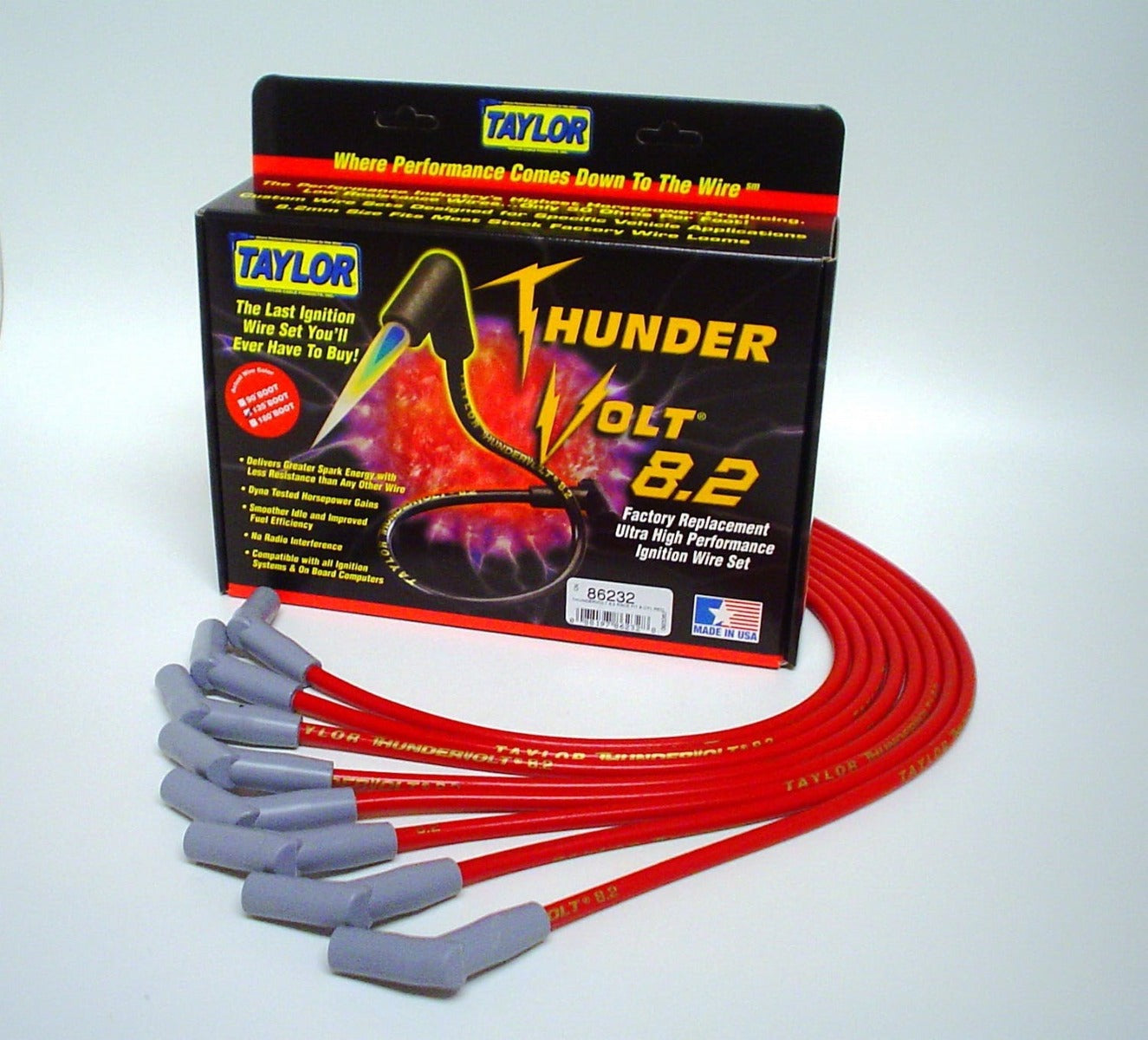 Taylor Cable Products 86232 Thundervolt 8.2 race fit 8 cyl red