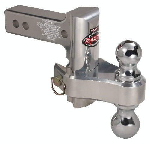 TRIMAX TRZ4ALRP 4 inch Pin and Clip Aluminum Drop Hitch-Dual Ball Included