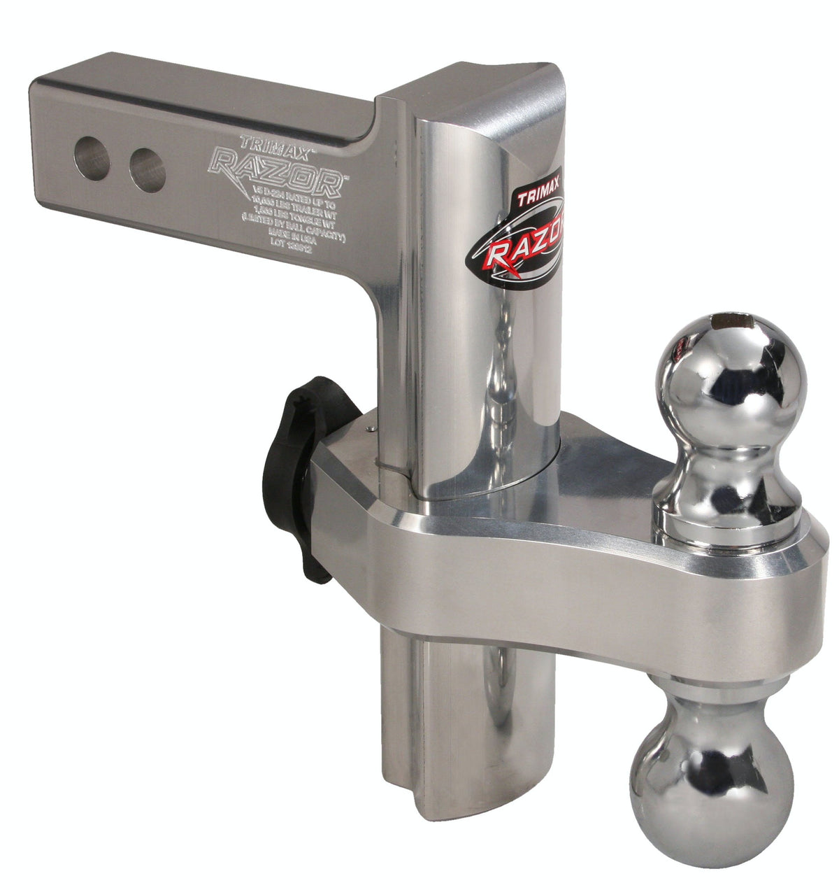 TRIMAX TRZ8AL 8 inch Aluminum Drop Hitch - Dual Hitch Ball Included