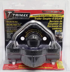 TRIMAX UMAX50D Premium Universal Die Cast Unattended Trailer Lock, and U-Lock 9/16 inch Dia. Shackle