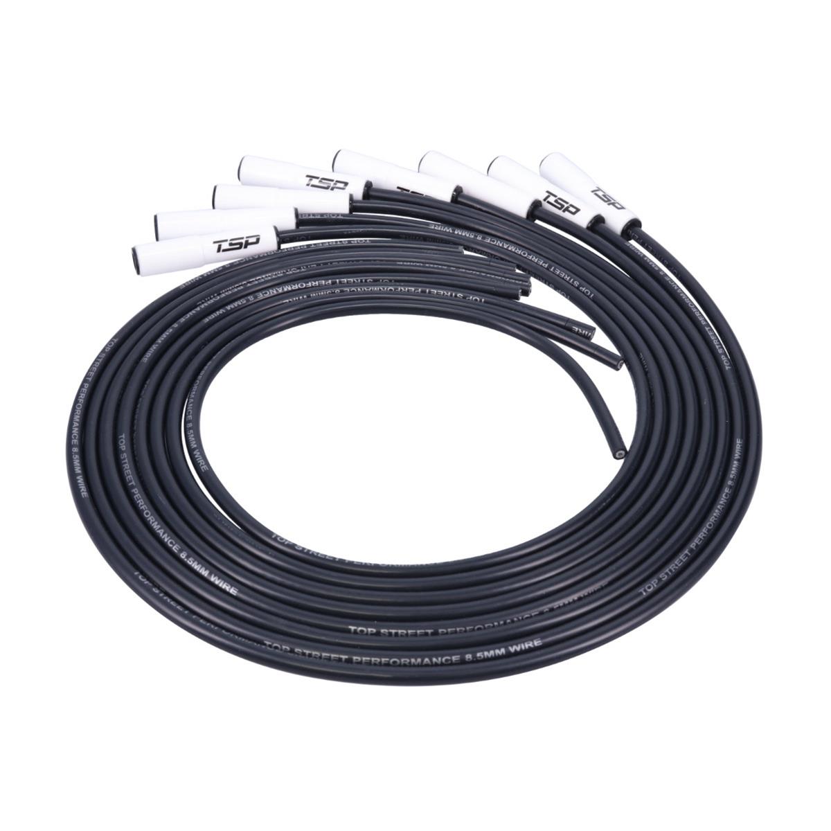 Top Street Performance 81025CE 8.5mm Universal LS/Lt Spark Plug Spark Plug Wire Set with 180° Ceramic Plug Boot