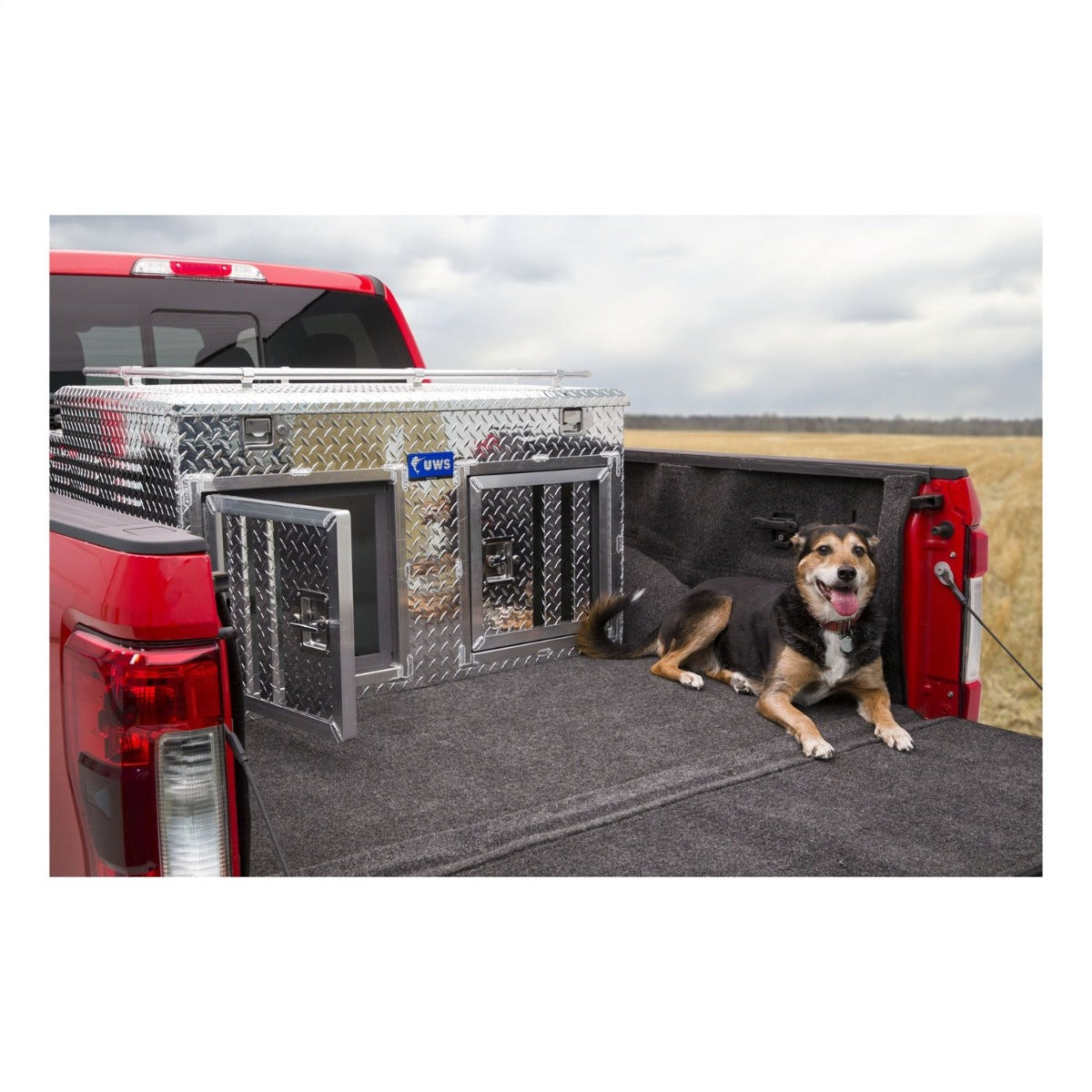 UWS DB-4848N 48 inch X 48 inch Aluminum Dog Box Double Door with Full Enclosure and Storage