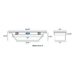 UWS EC10202 60 in. Angled Crossover Truck Tool Box