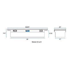 UWS EC10492 69 in. Crossover Low Profile Truck Tool Box