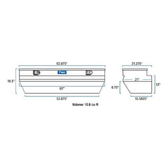 UWS EC20382 62 in. Wedge Notched Truck Tool Box