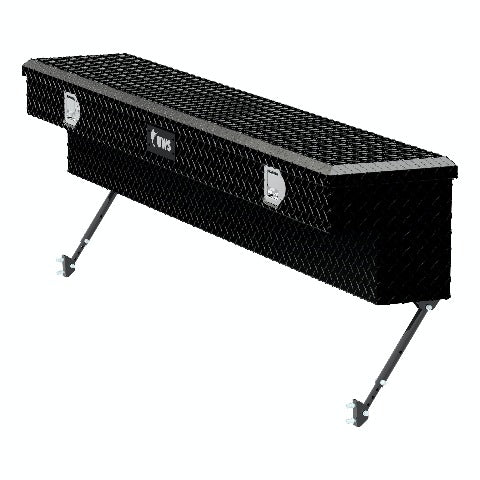 UWS EC30142-MK2 Gloss Black Aluminum 72 inch Truck Side Tool Box with Space-Saving Legs