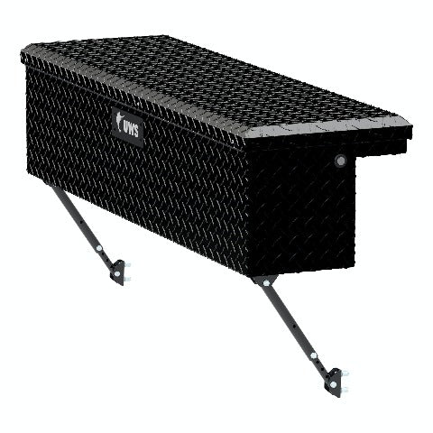 UWS EC30202-MK2 Gloss Black Aluminum 48 inch Truck Side Tool Box with Low Profile, Space-Saving Legs
