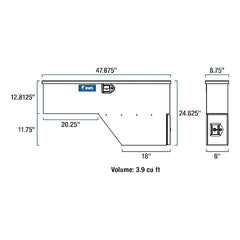 UWS FW-48-DS-D 48 inch Aluminum Fender Well with Draw Slide Driver Side