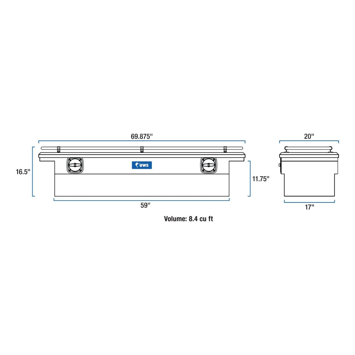 UWS SL-69-LP-R Secure Lock Low Pro Bright with Rail