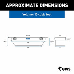 UWS GLOSS BLACK ALUMINUM 69-inch DEEP ANGLED SECURE LOCK TRUCK TOOL BOX WITH LOW PROFILE SLD-69-A-LP-BLK