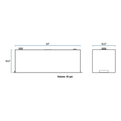 UWS ST-45-R-MB 75 Gallon Combo Steel Matte Black