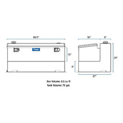 UWS ST-75-COMBO-MB 85 Gallon L Tank Steel Matte Black