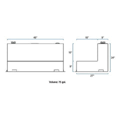 UWS ST-75-L-MB 100 Gallon R Tank Steel Matte Black