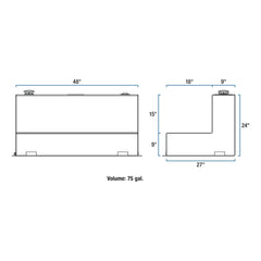 UWS ST-75-L-MB 100 Gallon R Tank Steel Matte Black