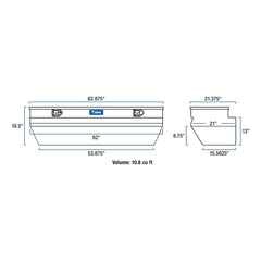 UWS TBC-62-WN 62 inch Aluminum Chest Box Wedge Notched