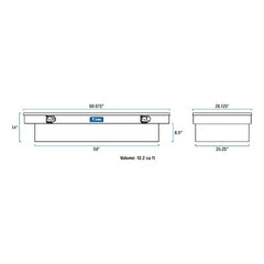 UWS TBS-69-LBTA-BLK 69 inch Aluminum Single Lid Crossover Toolbox Extra Wide Black