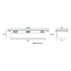 UWS TBS-72-LP-PH-MB 72 inch Aluminum Single Lid Crossover Toolbox Pull Handle Low Profile Matte Black
