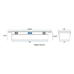 UWS TBSD-69-LP 69 inch Aluminum Single Lid Crossover Toolbox Deep Low Profile