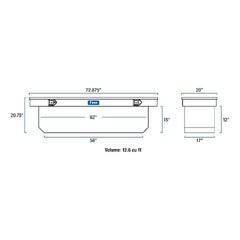 UWS TBSD-72-A 72 inch Aluminum Single Lid Crossover Toolbox Deep Angled