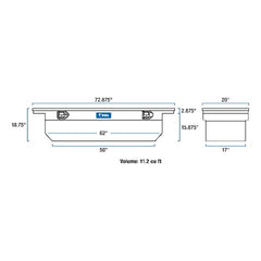 UWS TBSD-72-A-LP-B 72 inch Aluminum Single Lid Crossover Toolbox Deep Low Profile Angled Black