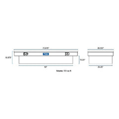 UWS TBSD-72-LBTA-B 72 inch Aluminum Single Lid Crossover Toolbox Deep Extra Wide Black