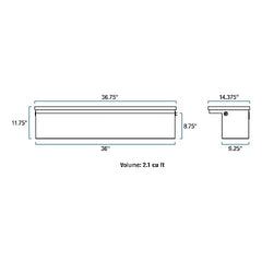 UWS TBSM-36-LP-BLK 36 inch Low-Profile Truck Side Tool Box, glass black