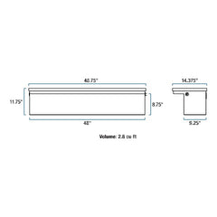 UWS TBSM-48-LP-MB 48 inch Low Profile Truck Side Tool Box, Matte Black