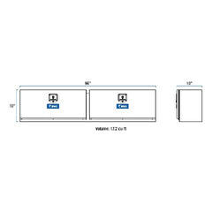UWS TBUB-96 96 inch Aluminum Underbody Tool Box Double Door