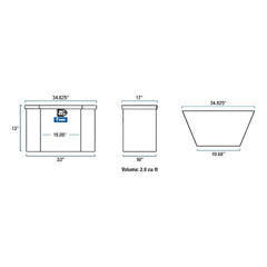 UWS TBV-34-LP 34 inch Aluminum Trailer Chest Box Chest Low Profile