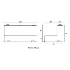 UWS TT-100-L-T-P Aluminum Transfer Tank 100 Gallon L-Tank Bright