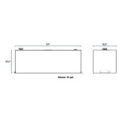 UWS TT-45-R-T-P Aluminum Transfer Tank 45 Gallon Rectangle Tank Bright