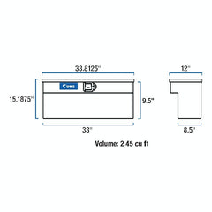 UWS UTV-SM33-MB UTV Side Tool Box - Polaris Ranger (LTL Shipping Only)