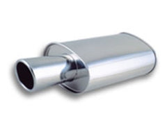 Vibrant Performance 1042 Oval Muffler w/ 4 inch Round Angle Cut Tip (3 inch inlet)