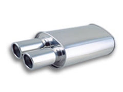 Vibrant Performance 1043 Oval Muffler w/ Dual 3.5 inch Round Angle Cut Tips (3 inch inlet)