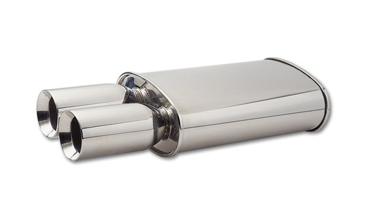 Vibrant Performance 1047 Oval Muffler w/ Dual 3.5 inch Round Tips (3 inch inlet)