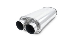 Vibrant Performance - 10535 - STREETPOWER Oval Muffler, 2.50 in. Inlet/Outlet (Dual In/Out) - 15.00 in. Body Length
