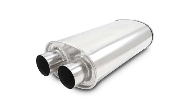 Vibrant Performance - 10536 - STREETPOWER Oval Muffler, 3.00 in. Inlet/Outlet (Dual In/Out) - 15.00 in. Body Length