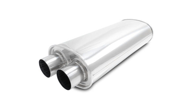 Vibrant Performance - 10538 - STREETPOWER Oval Muffler, 2.50 in. Inlet/Outlet (Dual In/Out) - 18.00 in. Body Length