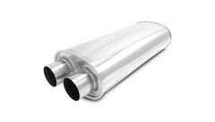 Vibrant Performance - 10538 - STREETPOWER Oval Muffler, 2.50 in. Inlet/Outlet (Dual In/Out) - 18.00 in. Body Length